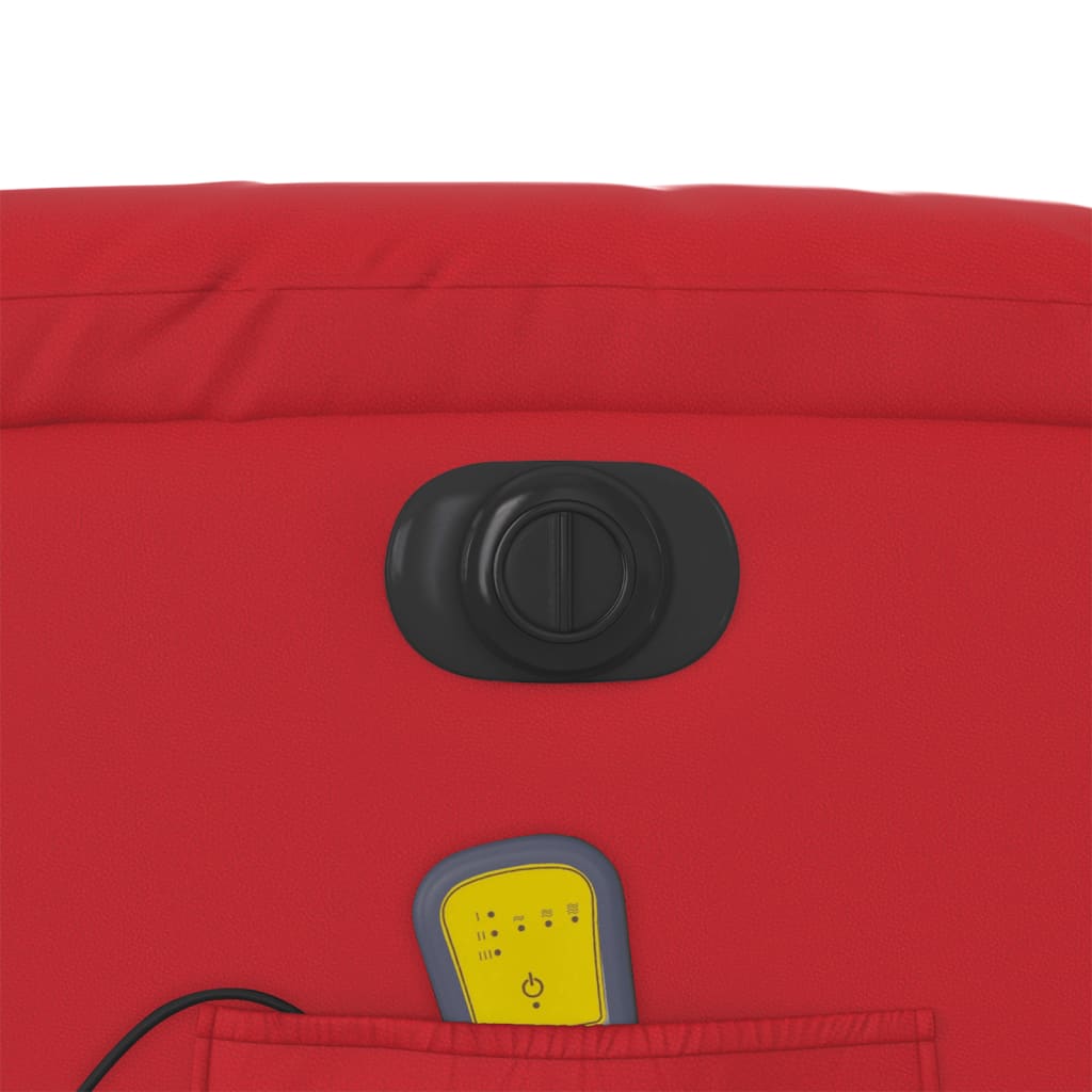 Fauteuil de massage inclinable électrique rouge similicuir