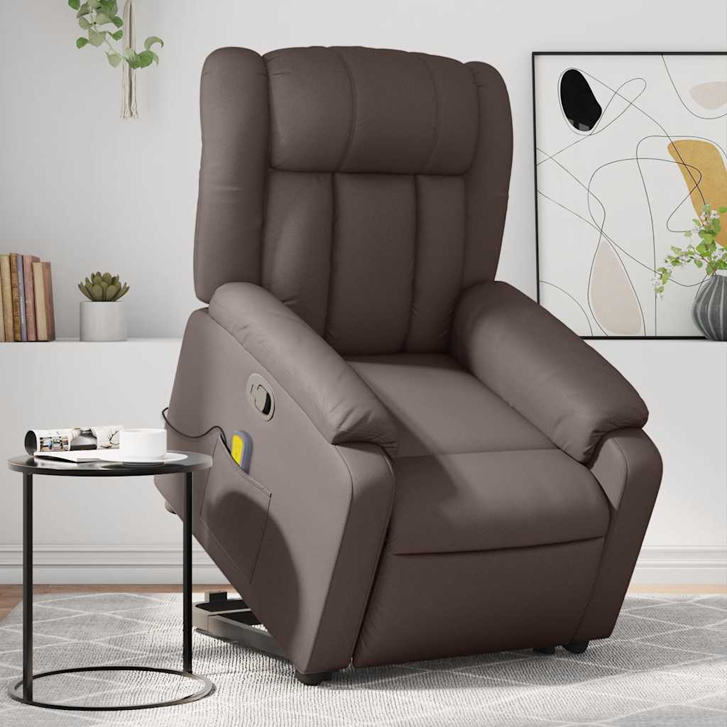 Fauteuil inclinable de massage Marron Similicuir - XIOS