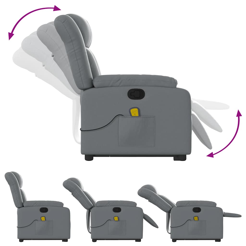 Fauteuil inclinable de massage Gris Similicuir - XIOS