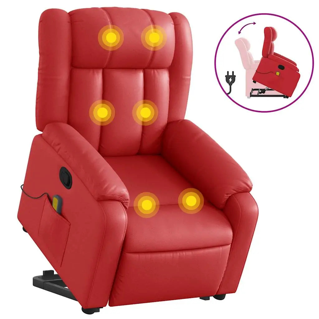 Fauteuil inclinable de massage Rouge Similicuir - XIOS