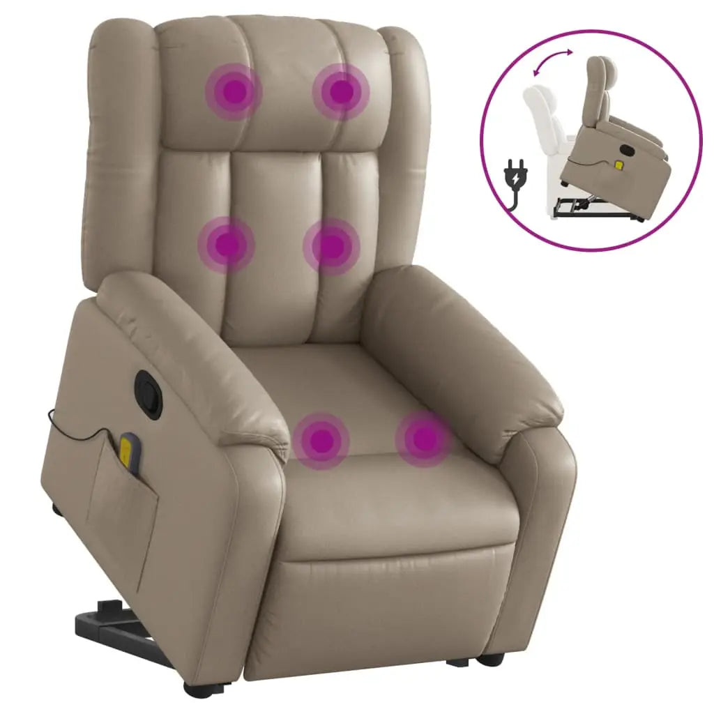 Fauteuil inclinable de massage Cappuccino Similicuir - XIOS