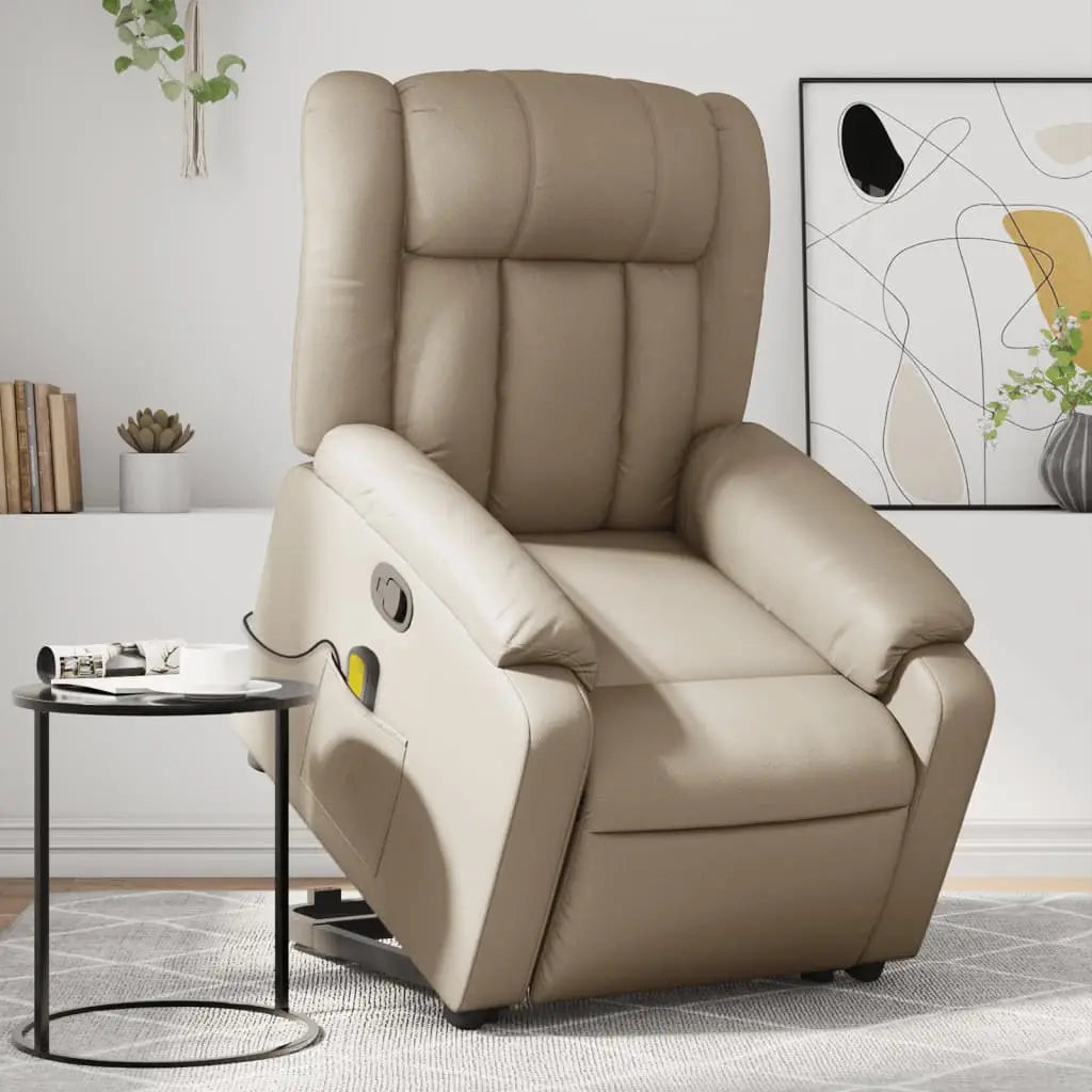 Fauteuil inclinable de massage Cappuccino Similicuir - XIOS