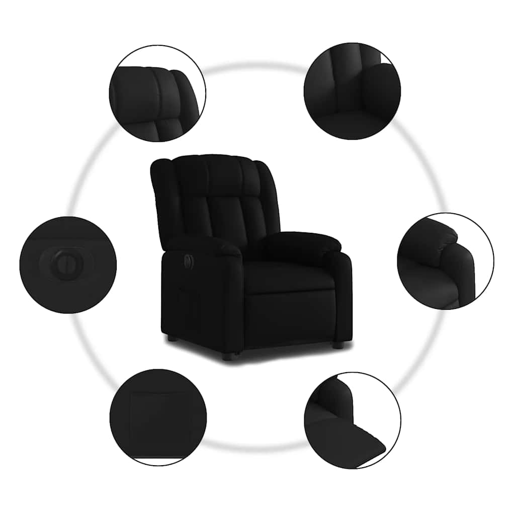 Fauteuil inclinable électrique noir similicuir - XIOS