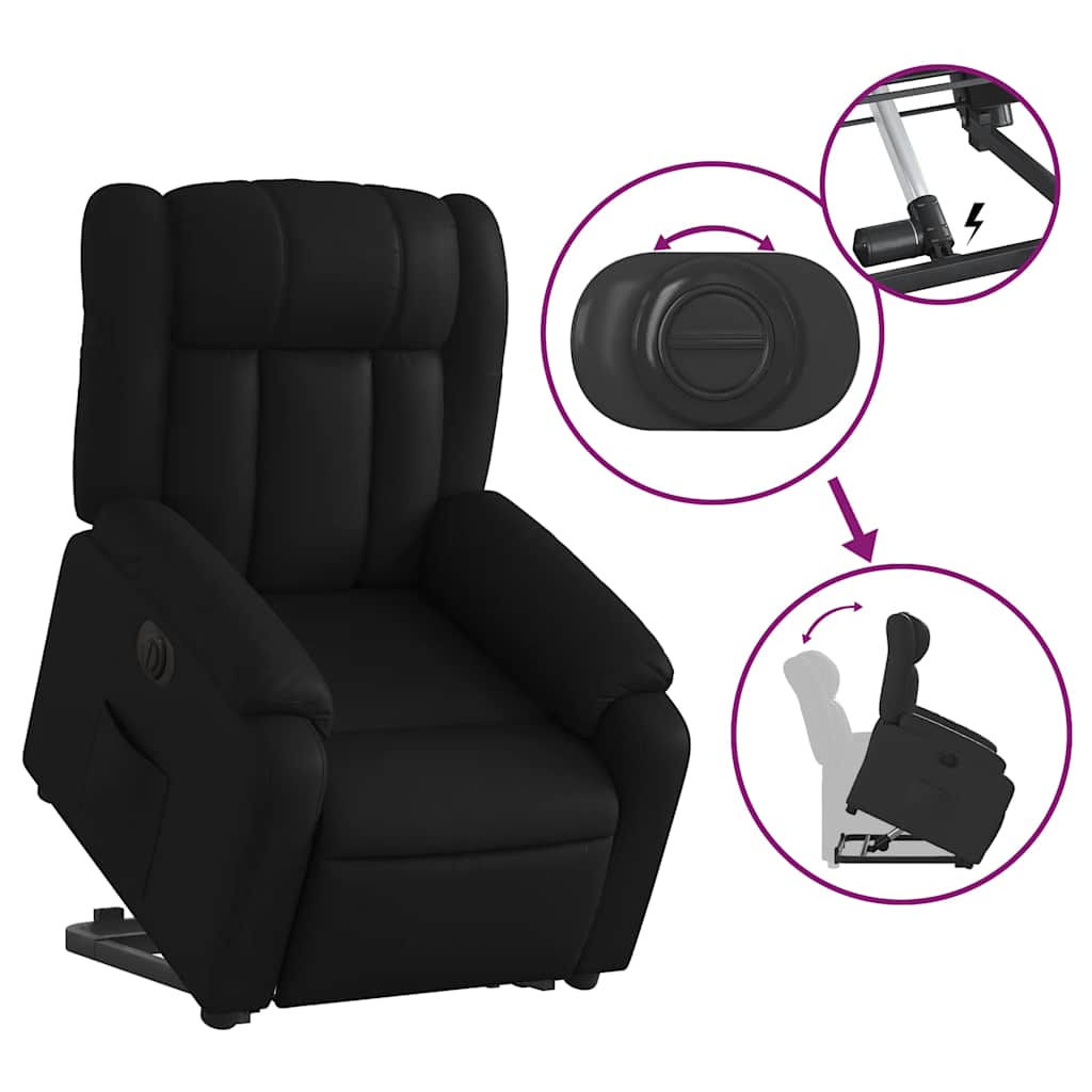 Fauteuil inclinable électrique noir similicuir - XIOS