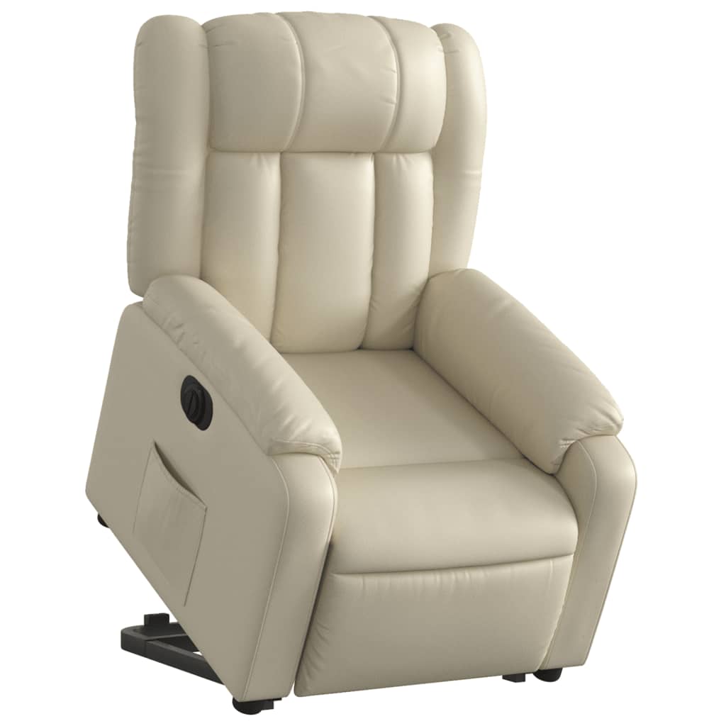 Fauteuil inclinable électrique crème similicuir - XIOS