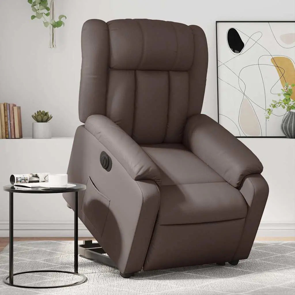 Fauteuil inclinable électrique marron similicuir - XIOS