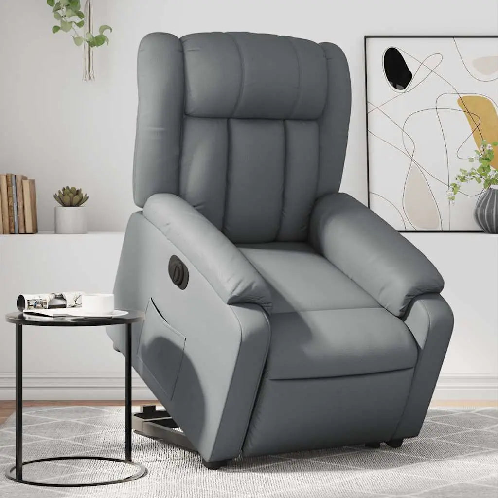 Fauteuil inclinable électrique gris similicuir - XIOS