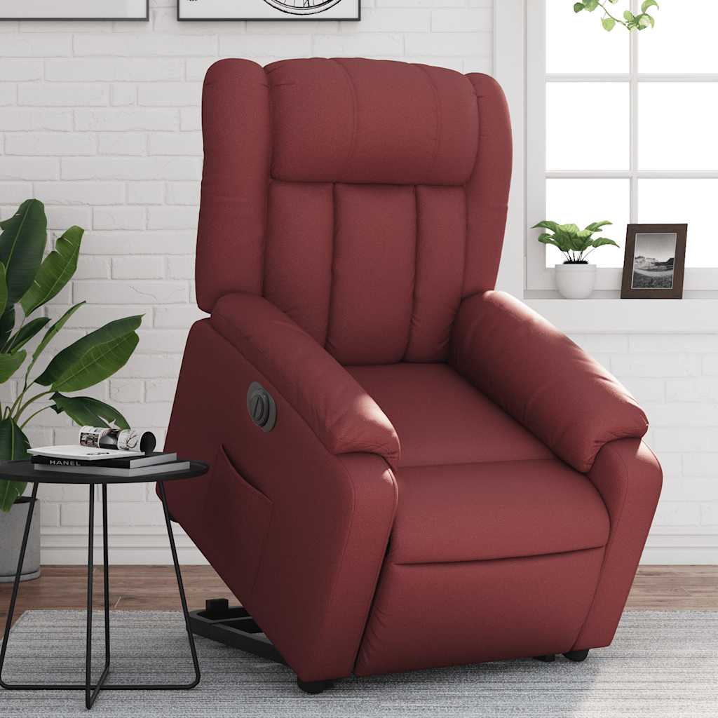 Fauteuil inclinable électrique rouge bordeaux similicuir - XIOS