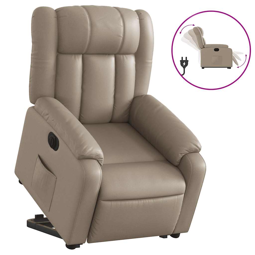 Fauteuil inclinable électrique cappuccino similicuir - XIOS