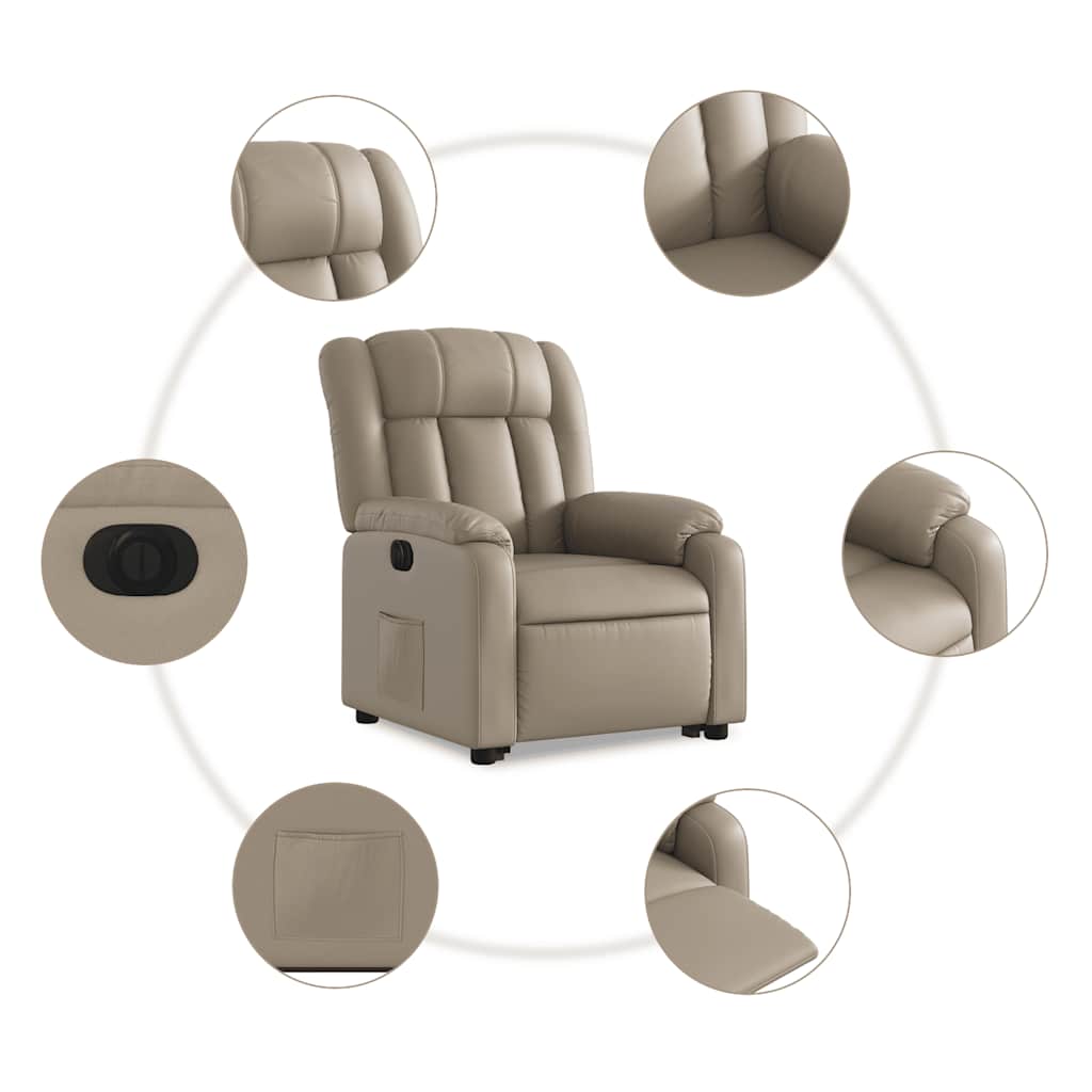 Fauteuil inclinable électrique cappuccino similicuir - XIOS