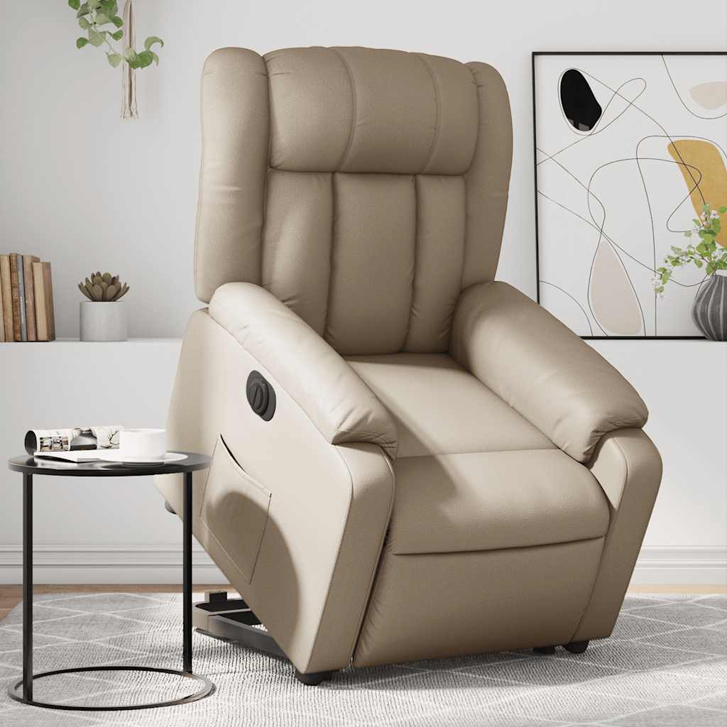 Fauteuil inclinable électrique cappuccino similicuir - XIOS