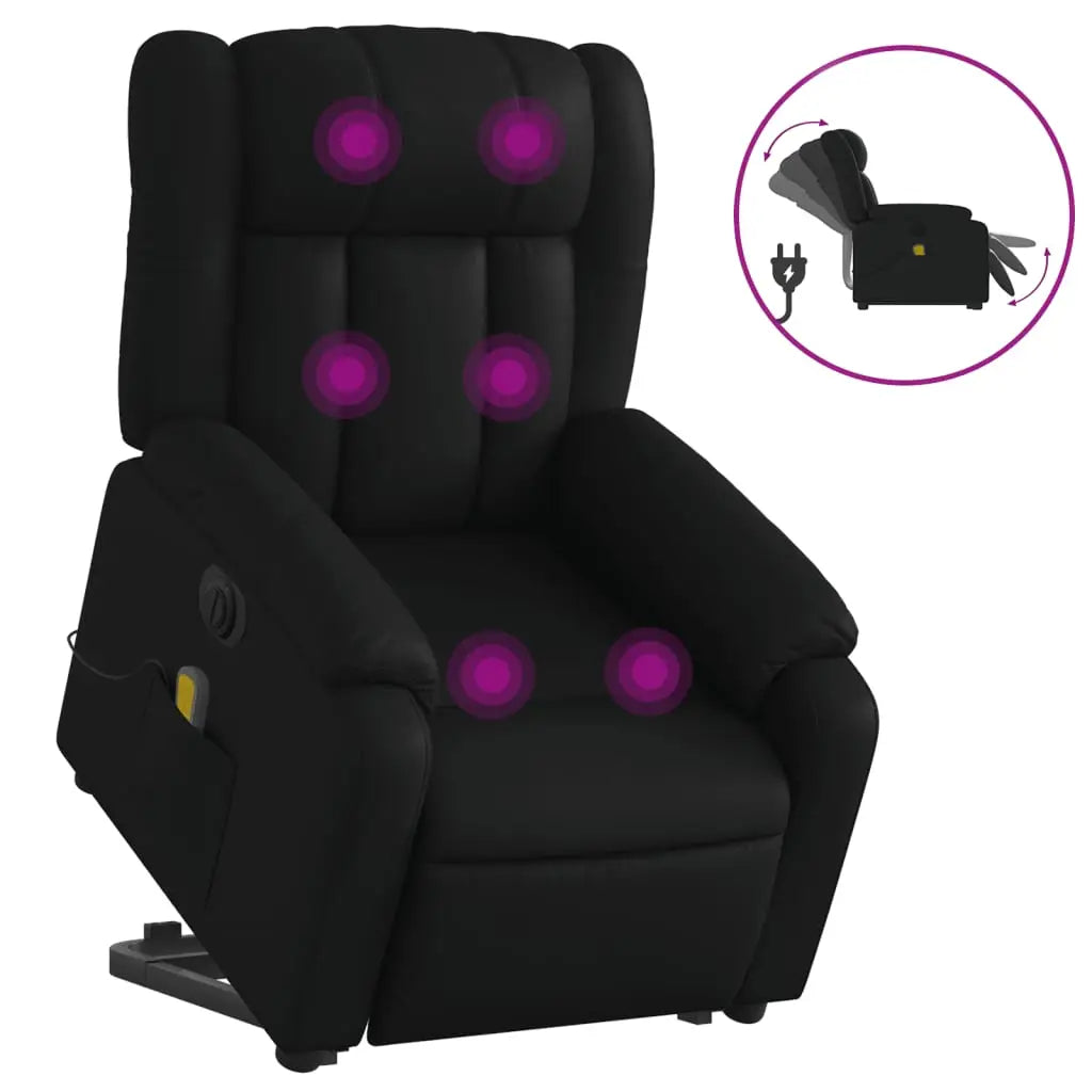 Fauteuil inclinable de massage électrique noir similicuir - XIOS