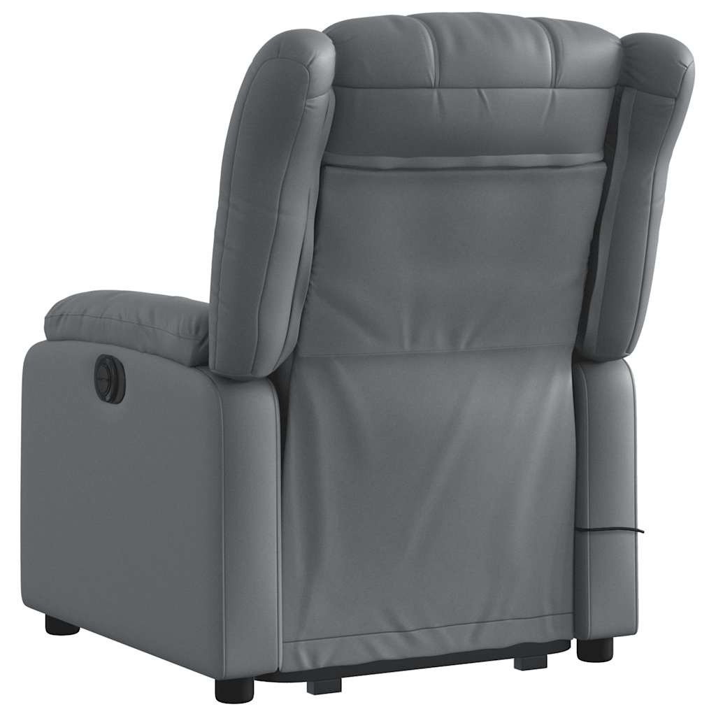 Fauteuil inclinable de massage électrique gris similicuir - XIOS