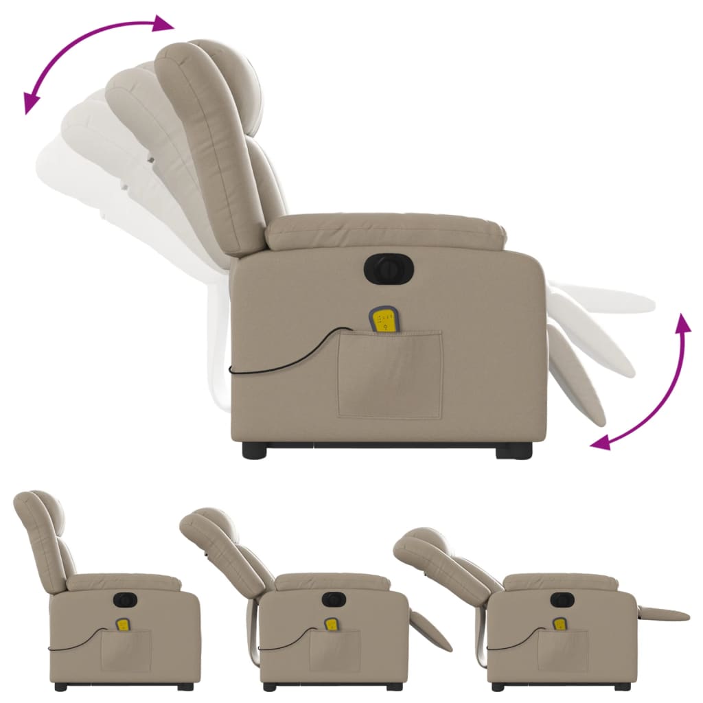 Fauteuil inclinable de massage électrique cappuccino similicuir - XIOS