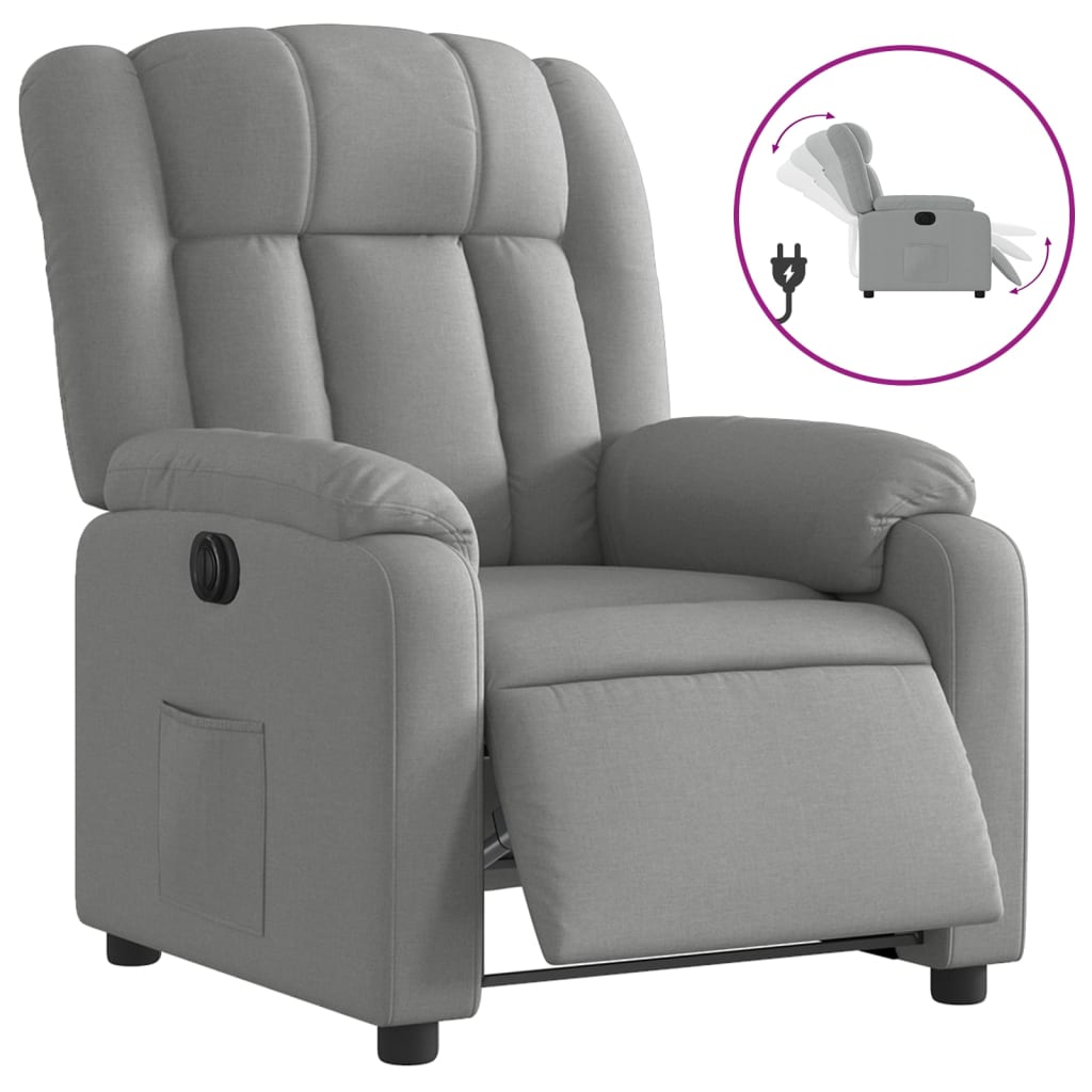 Fauteuil inclinable électrique Gris clair Tissu - XIOS