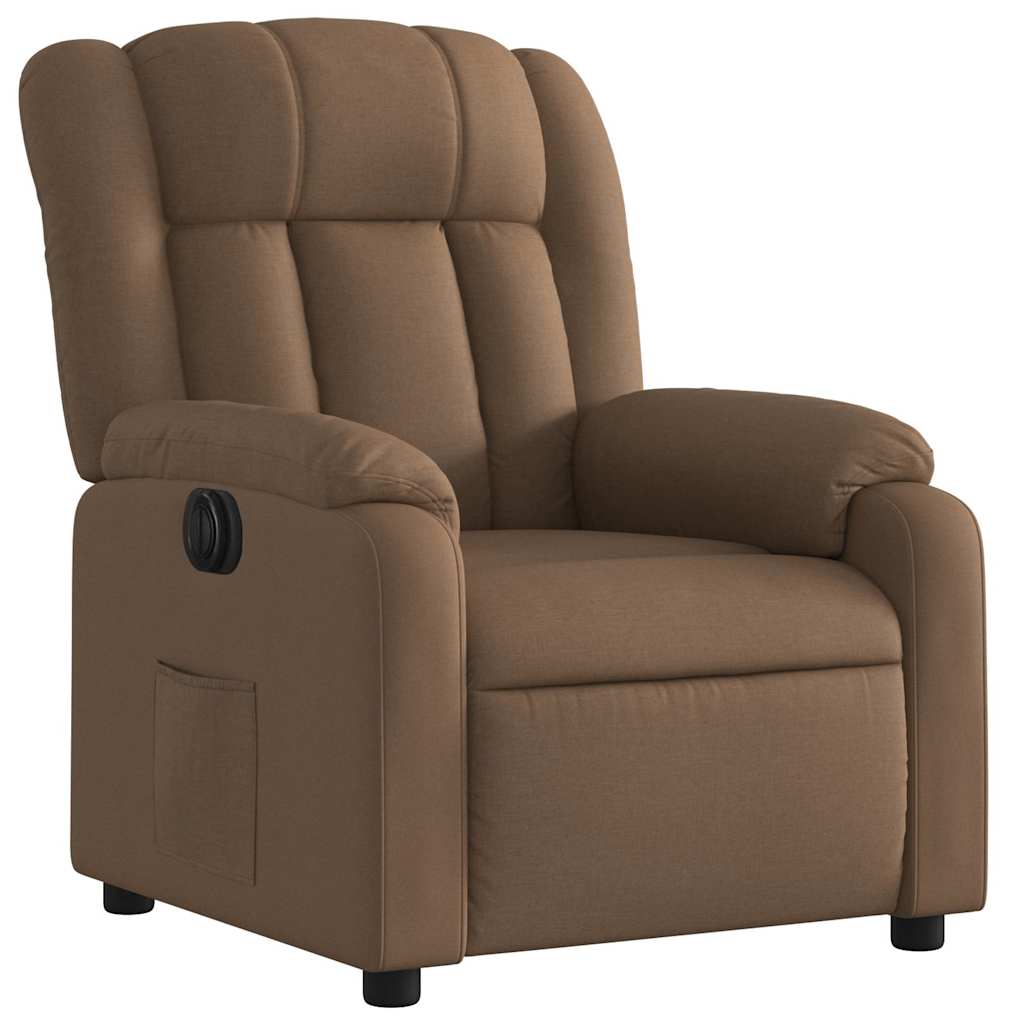 Fauteuil inclinable électrique Marron Tissu - XIOS