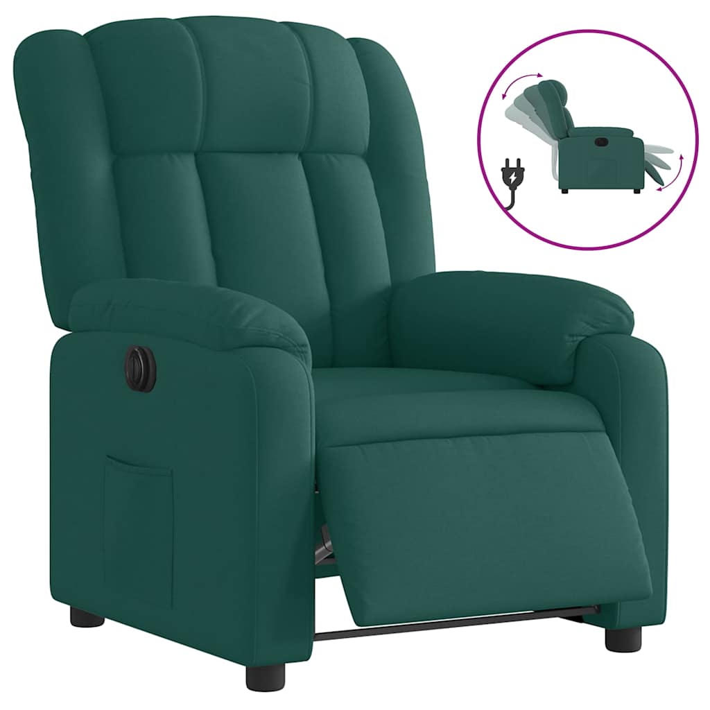 Fauteuil inclinable électrique Vert foncé Tissu - XIOS