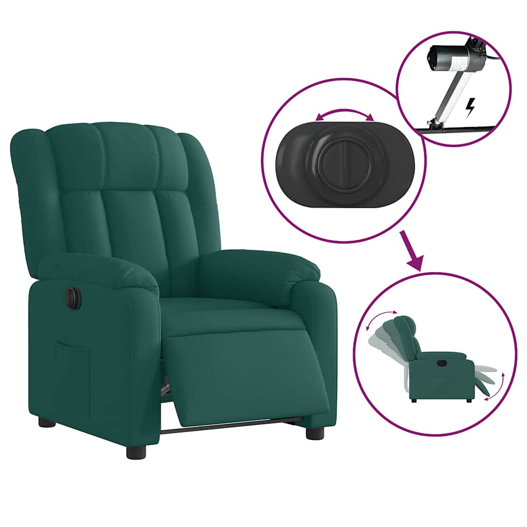 Fauteuil inclinable électrique Vert foncé Tissu - XIOS