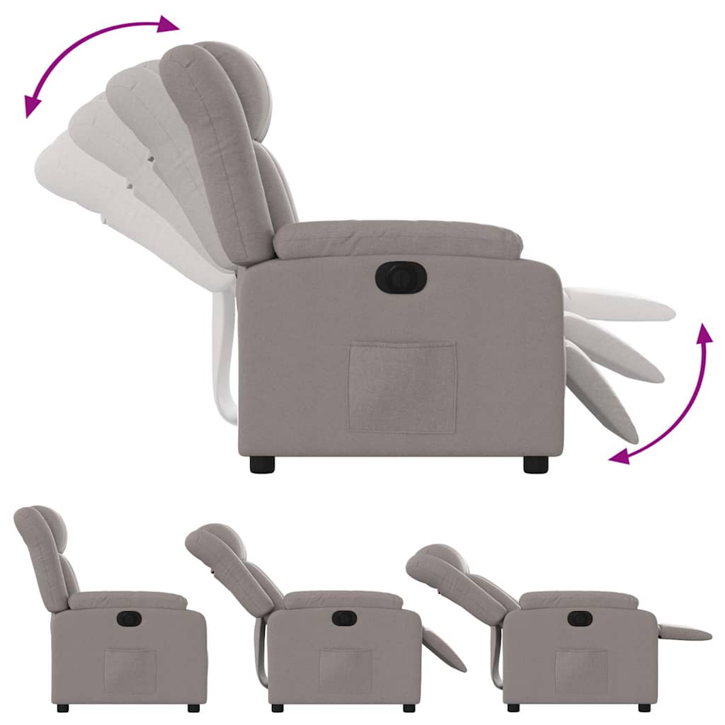 Fauteuil inclinable électrique Taupe Tissu - XIOS