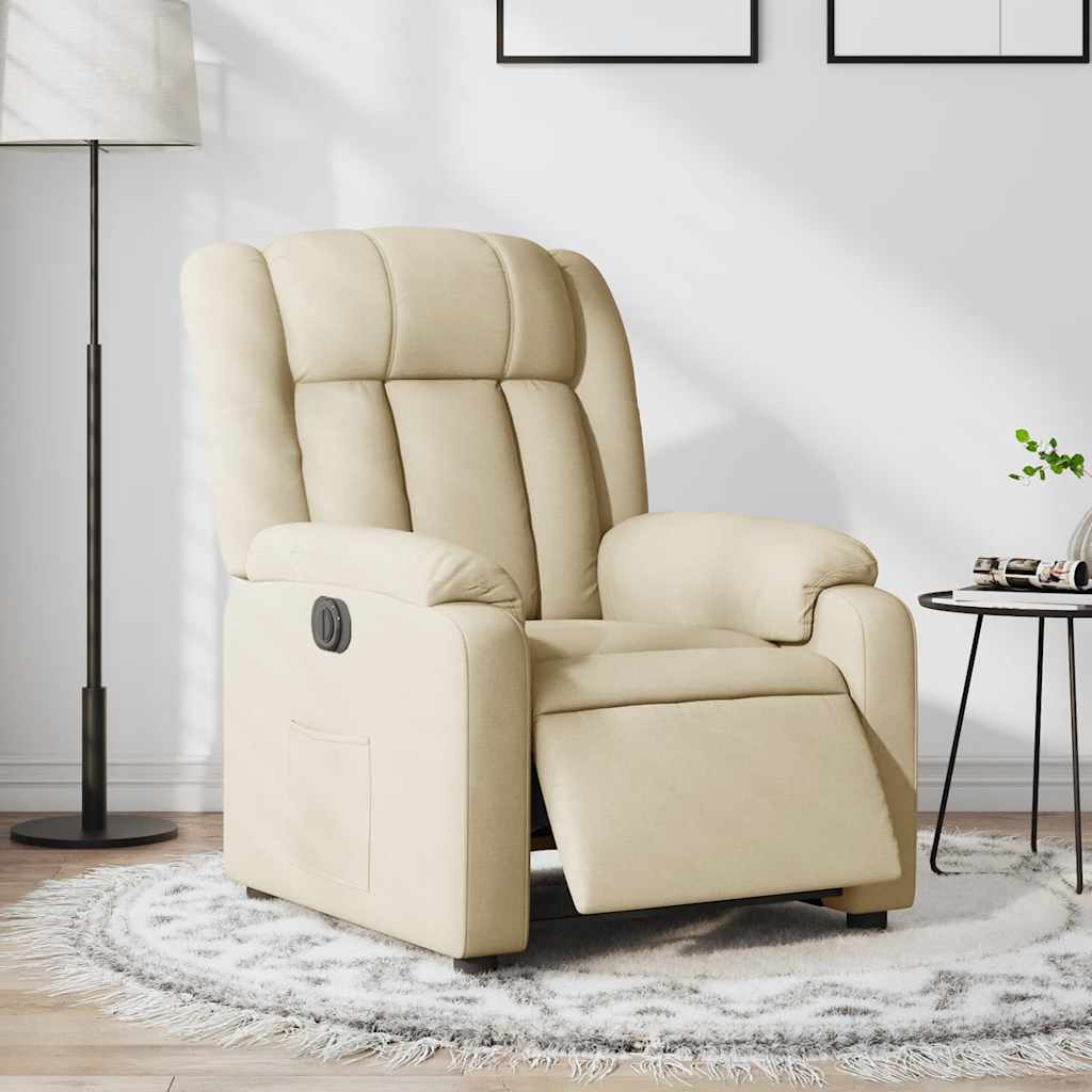 Fauteuil inclinable électrique Crème Tissu - XIOS