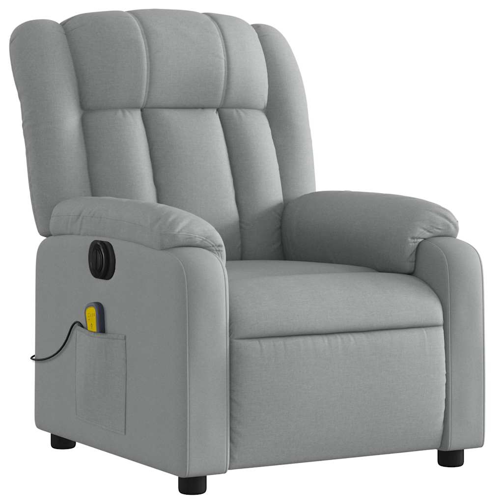 Fauteuil de massage inclinable électrique gris clair tissu - XIOS