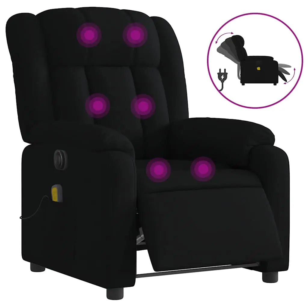 Fauteuil de massage inclinable électrique Noir Tissu - XIOS