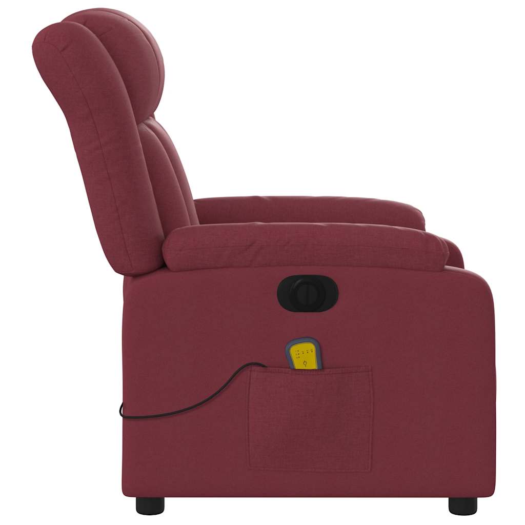 Fauteuil de massage inclinable électrique Rouge bordeaux Tissu - XIOS