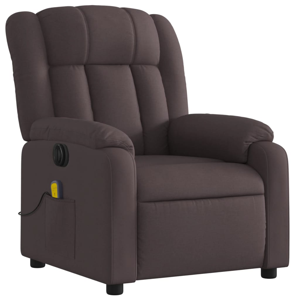 Fauteuil de massage inclinable électrique Marron foncé Tissu - XIOS