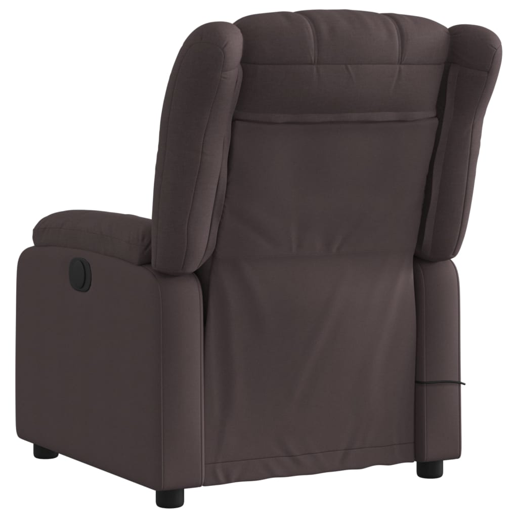 Fauteuil de massage inclinable électrique Marron foncé Tissu - XIOS