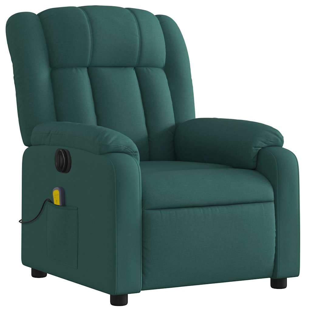 Fauteuil de massage inclinable électrique Vert foncé Tissu - XIOS