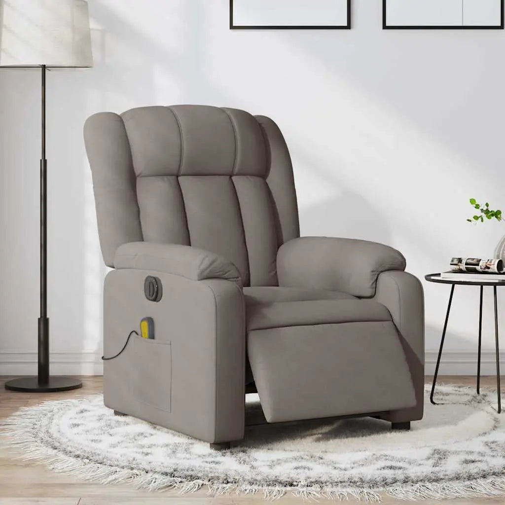 Fauteuil de massage inclinable électrique Taupe Tissu - XIOS