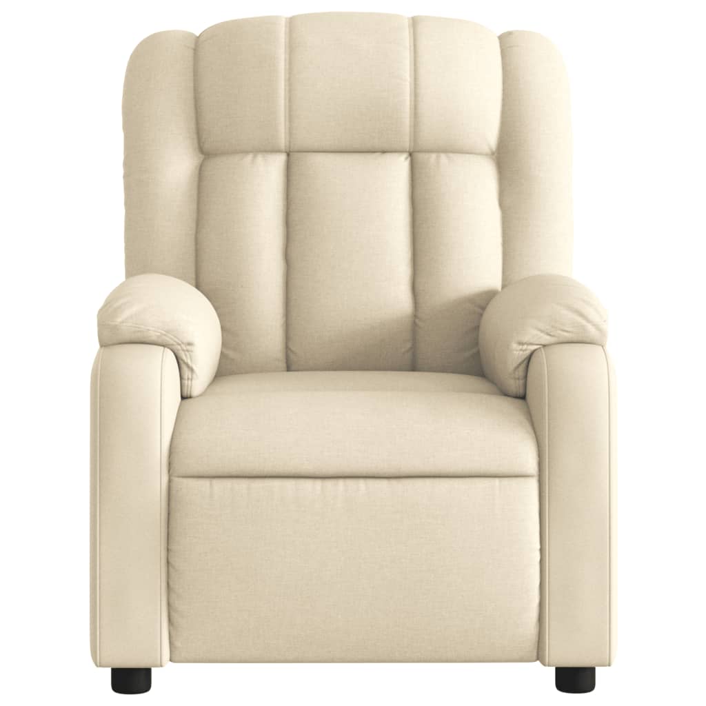 Fauteuil inclinable de massage électrique crème tissu - XIOS