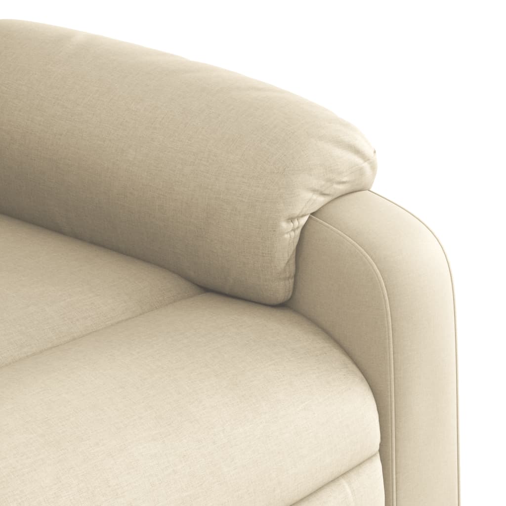 Fauteuil inclinable de massage électrique crème tissu - XIOS