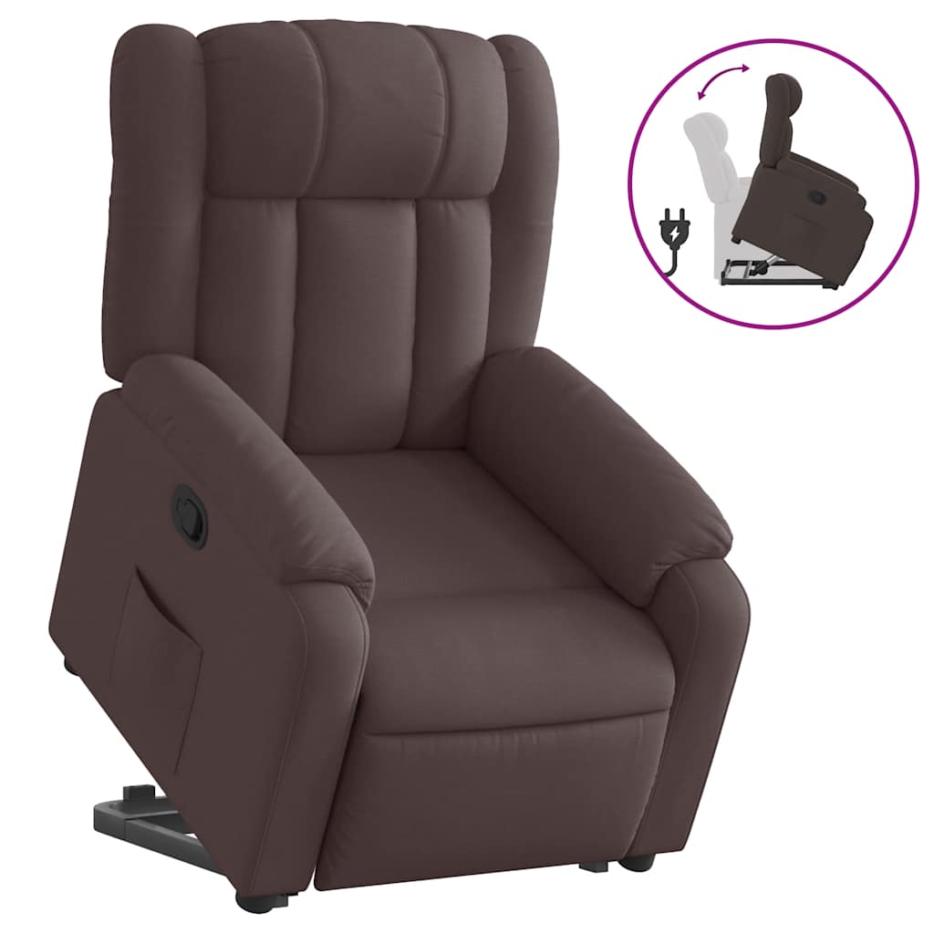 Fauteuil inclinable marron foncé tissu - XIOS