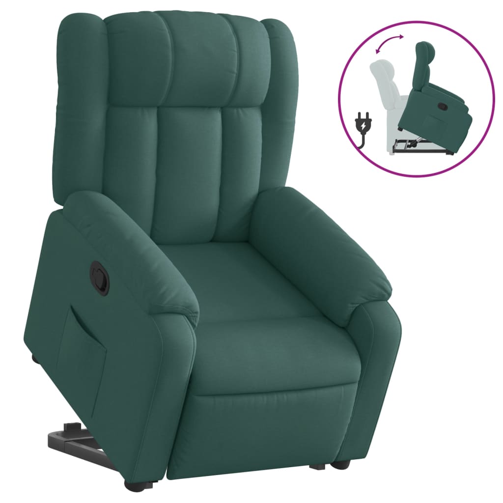Fauteuil inclinable vert foncé tissu - XIOS