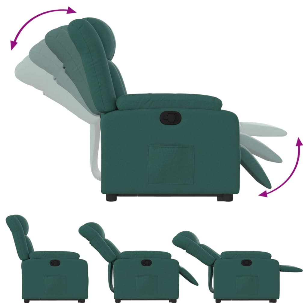 Fauteuil inclinable vert foncé tissu - XIOS
