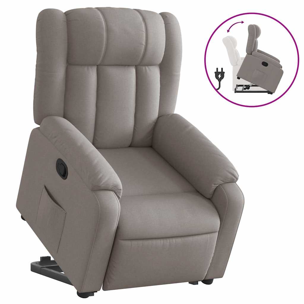 Fauteuil inclinable taupe tissu - XIOS