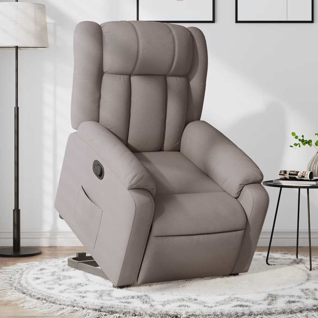 Fauteuil inclinable taupe tissu - XIOS