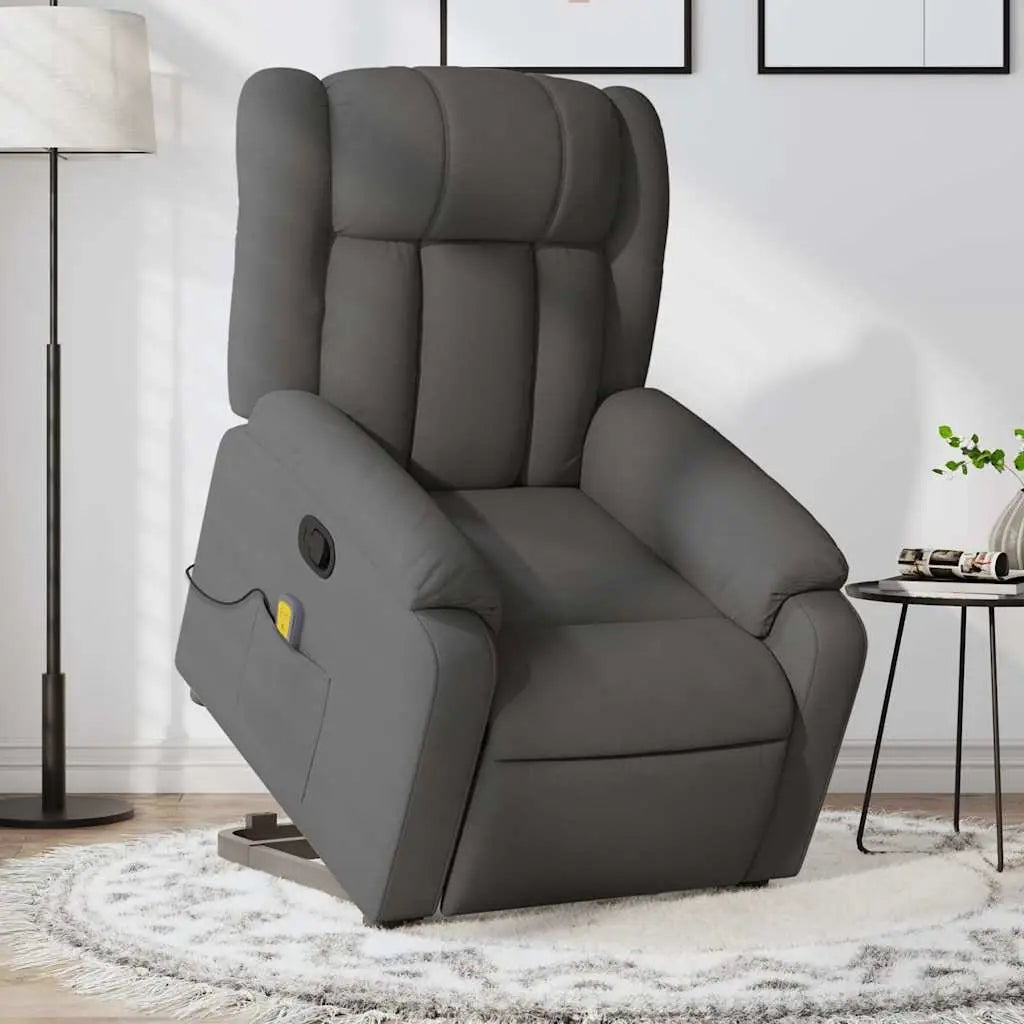 Fauteuil de massage inclinable Gris foncé Tissu - XIOS