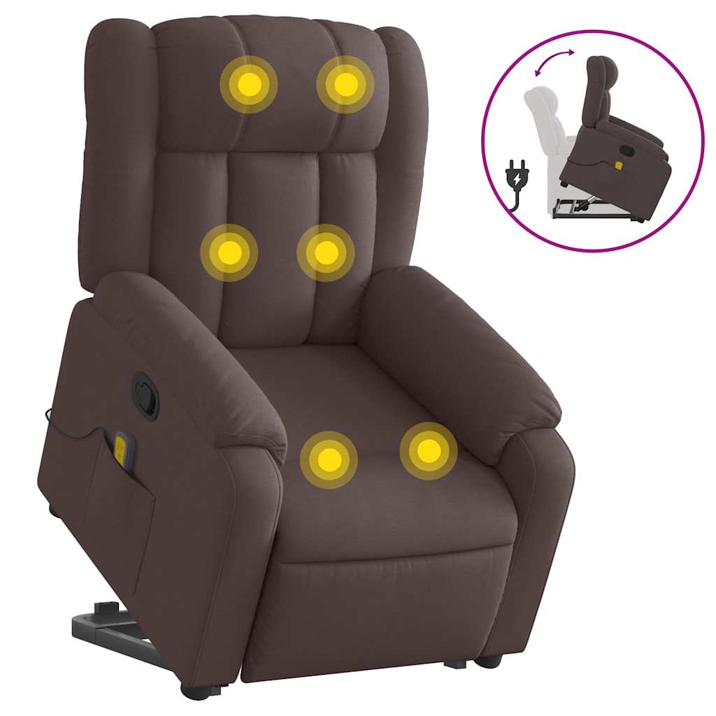 Fauteuil inclinable de massage Marron foncé Tissu - XIOS