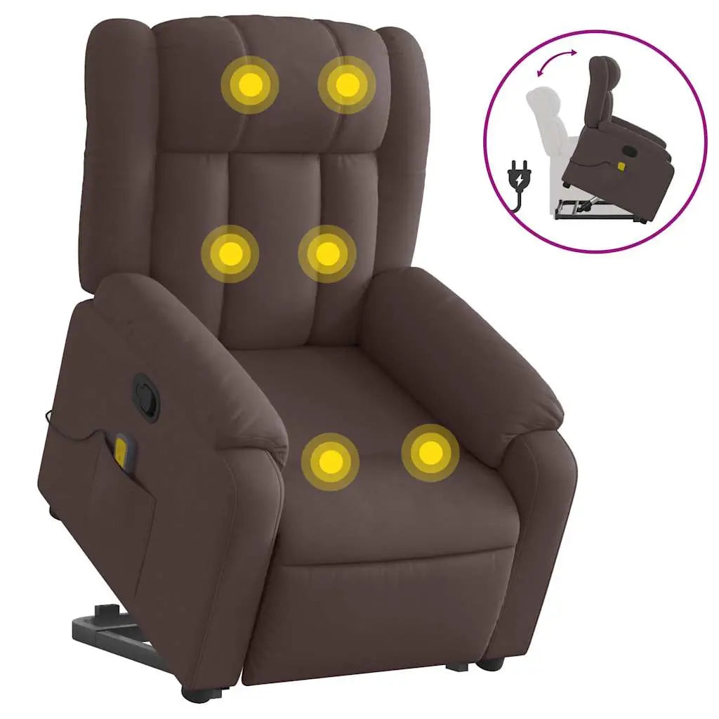 Fauteuil inclinable de massage Marron foncé Tissu - XIOS