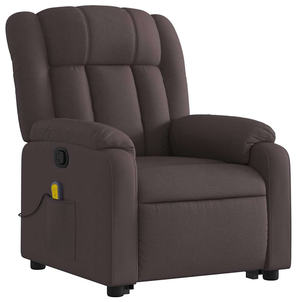 Fauteuil inclinable de massage Marron foncé Tissu - XIOS