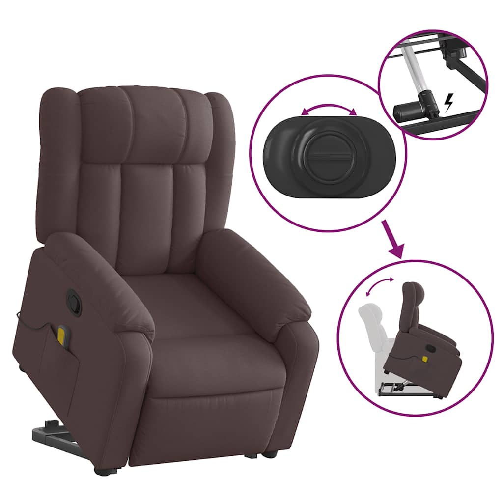 Fauteuil inclinable de massage Marron foncé Tissu - XIOS