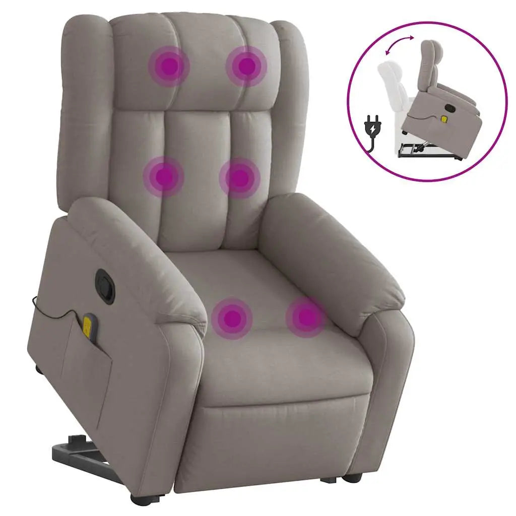 Fauteuil inclinable de massage Taupe Tissu - XIOS