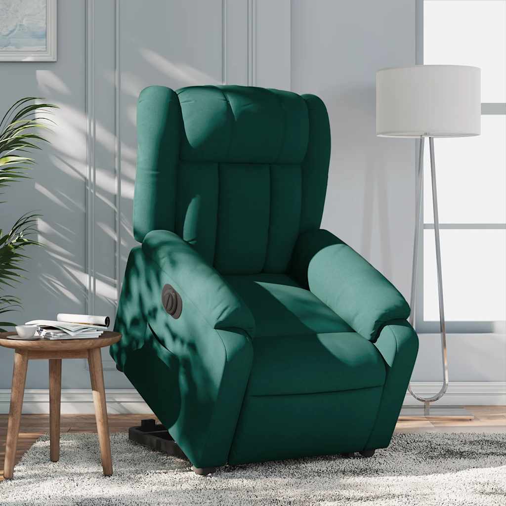 Fauteuil inclinable électrique vert foncé tissu - XIOS