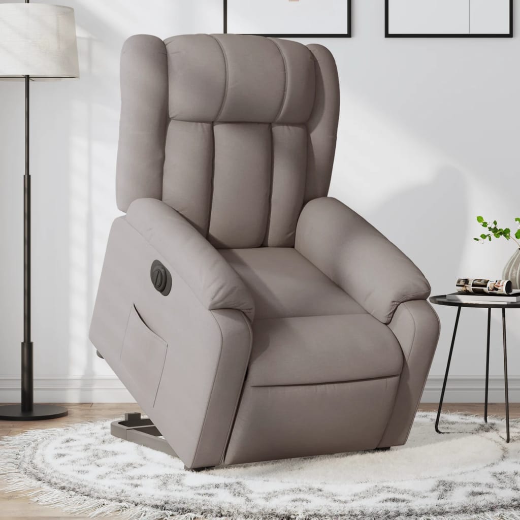 Fauteuil inclinable électrique taupe tissu - XIOS
