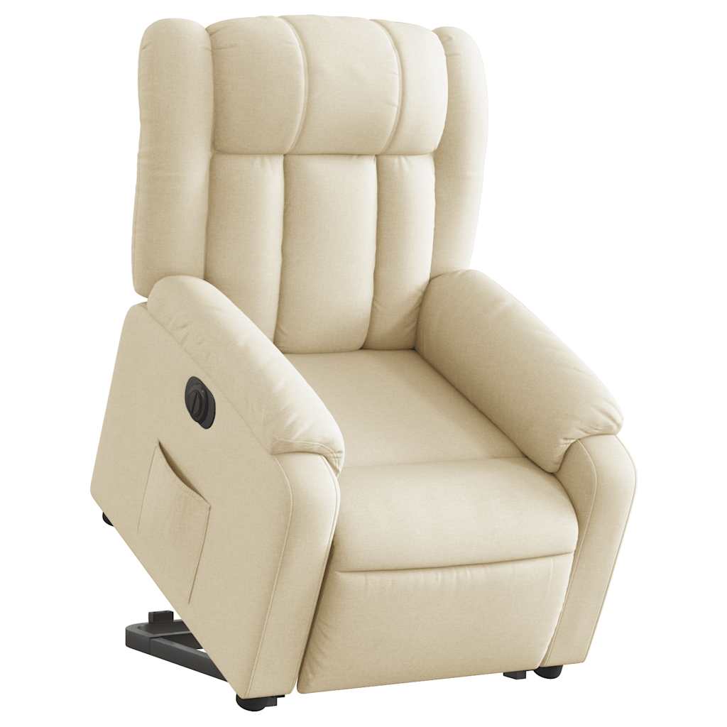 Fauteuil inclinable électrique crème tissu - XIOS