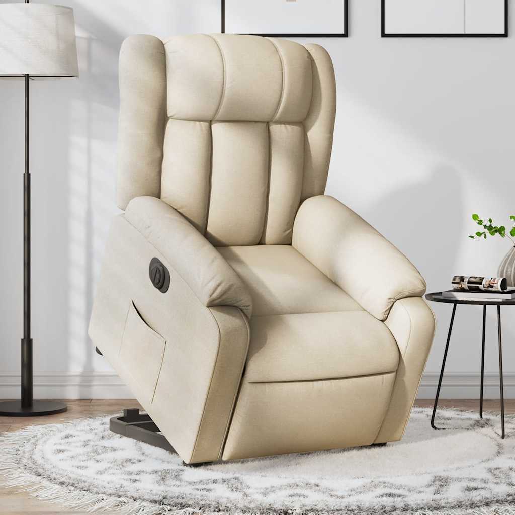 Fauteuil inclinable électrique crème tissu - XIOS