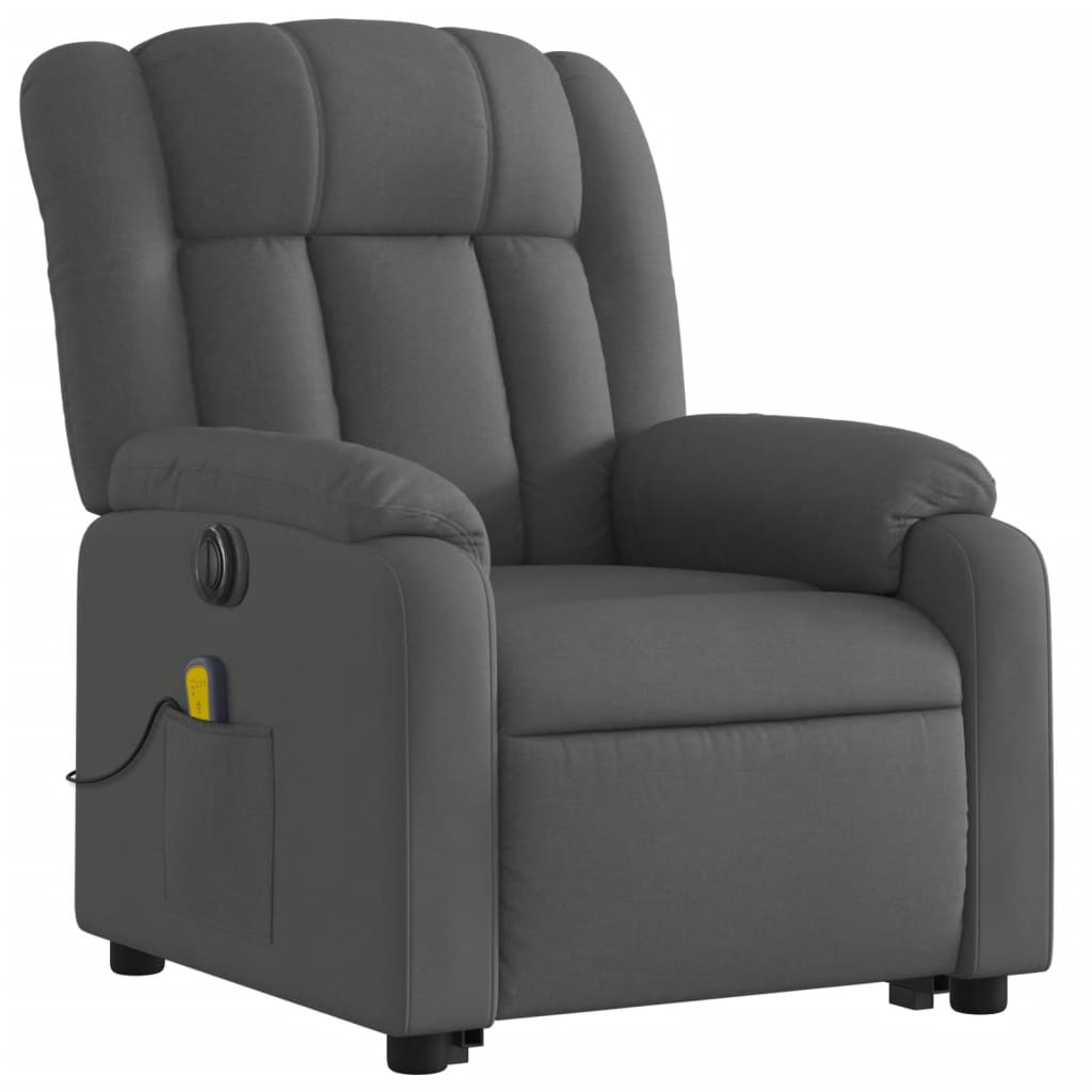 Fauteuil inclinable de massage électrique Gris foncé Tissu - XIOS