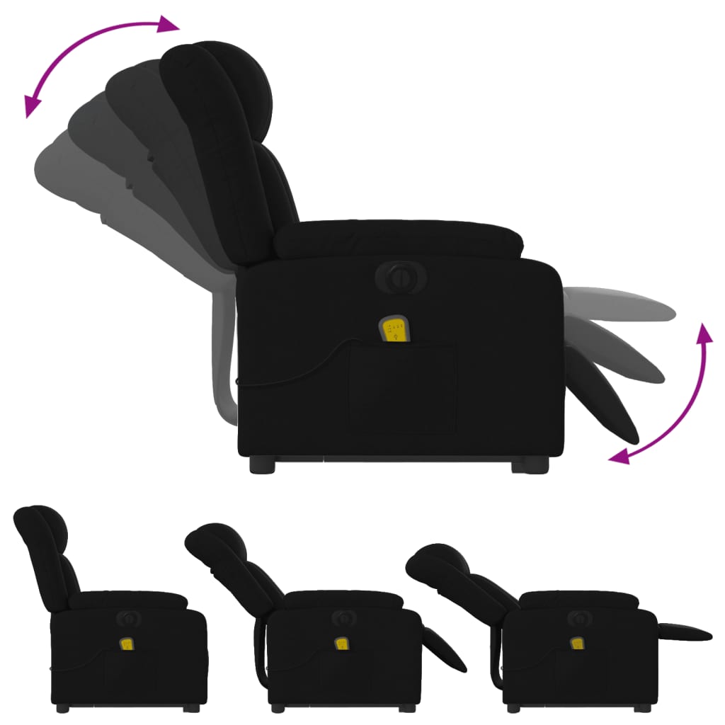Fauteuil inclinable de massage électrique Noir Tissu - XIOS